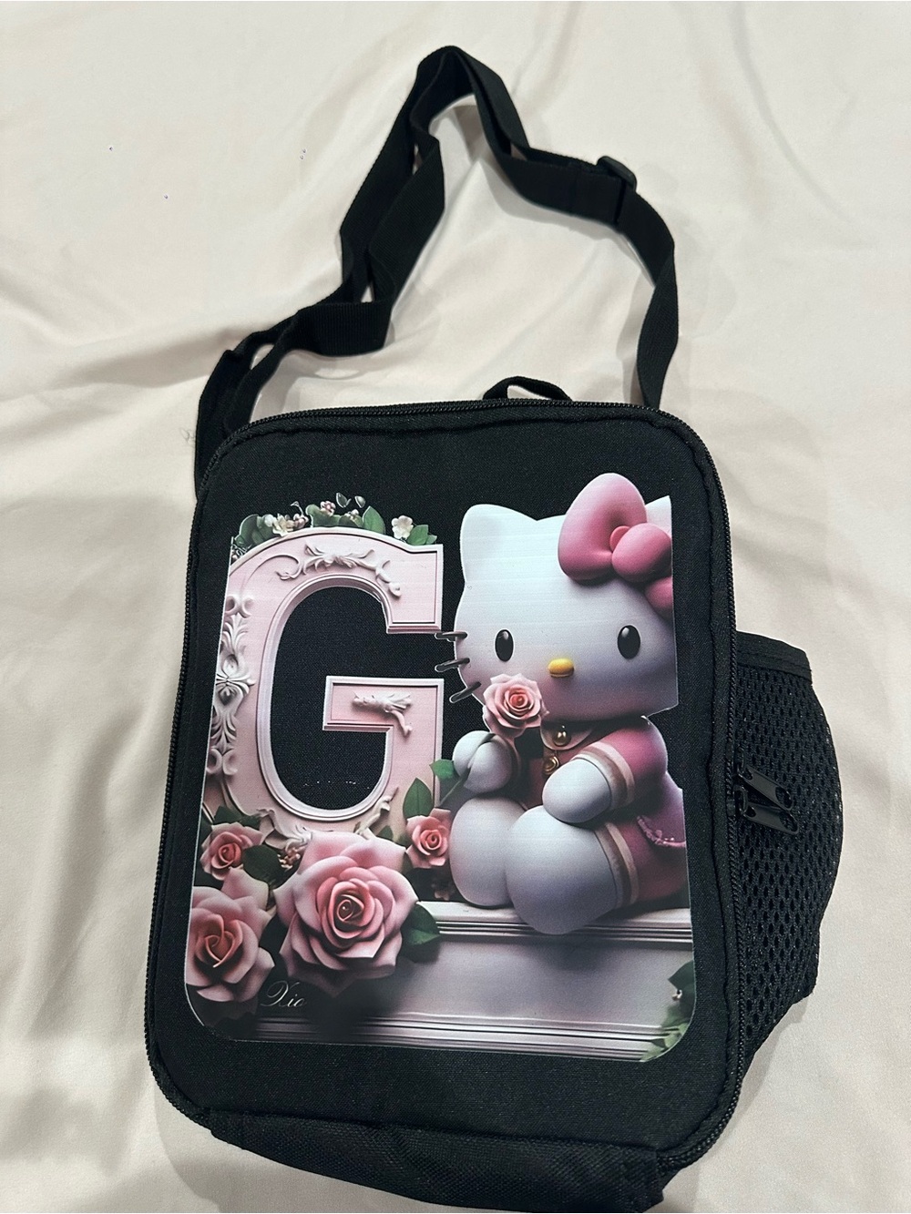 Hello Kitty Black Bag with Pink and White Character Print